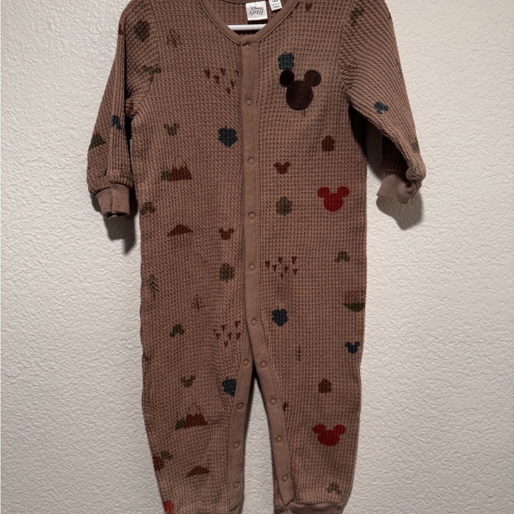 Disney Brown Bodysuit with Mickey Mouse Print